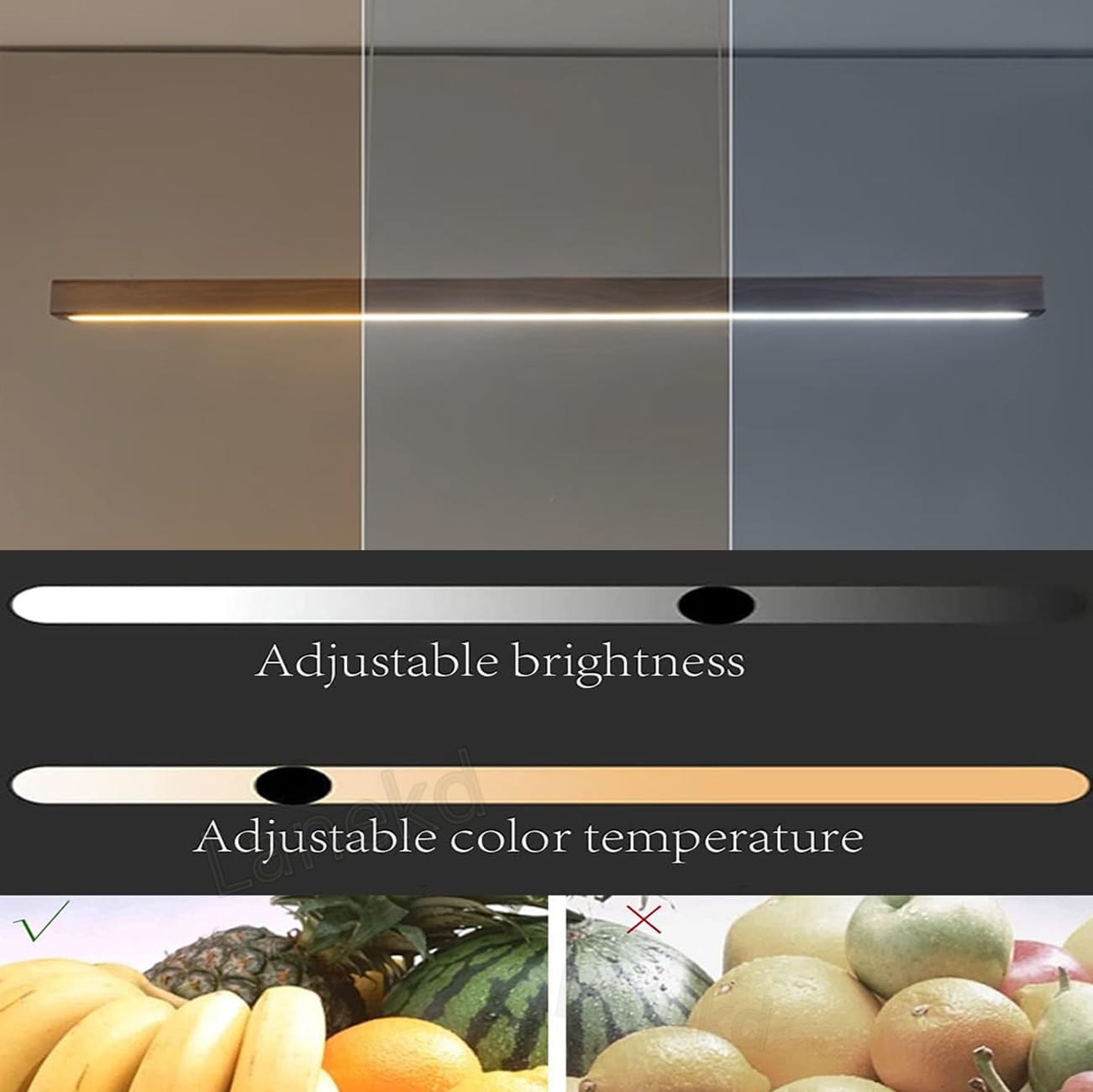 Eettafellamp LED Hanglamp Eettafel Eetkamerlamp Dimbare Plafond kroonluchters Moderne Woonkamer Keuken plafond Hanglampen met afstandsbediening hanglamp in hoogte verstelbare Hanglamp (Zwart, L150cm