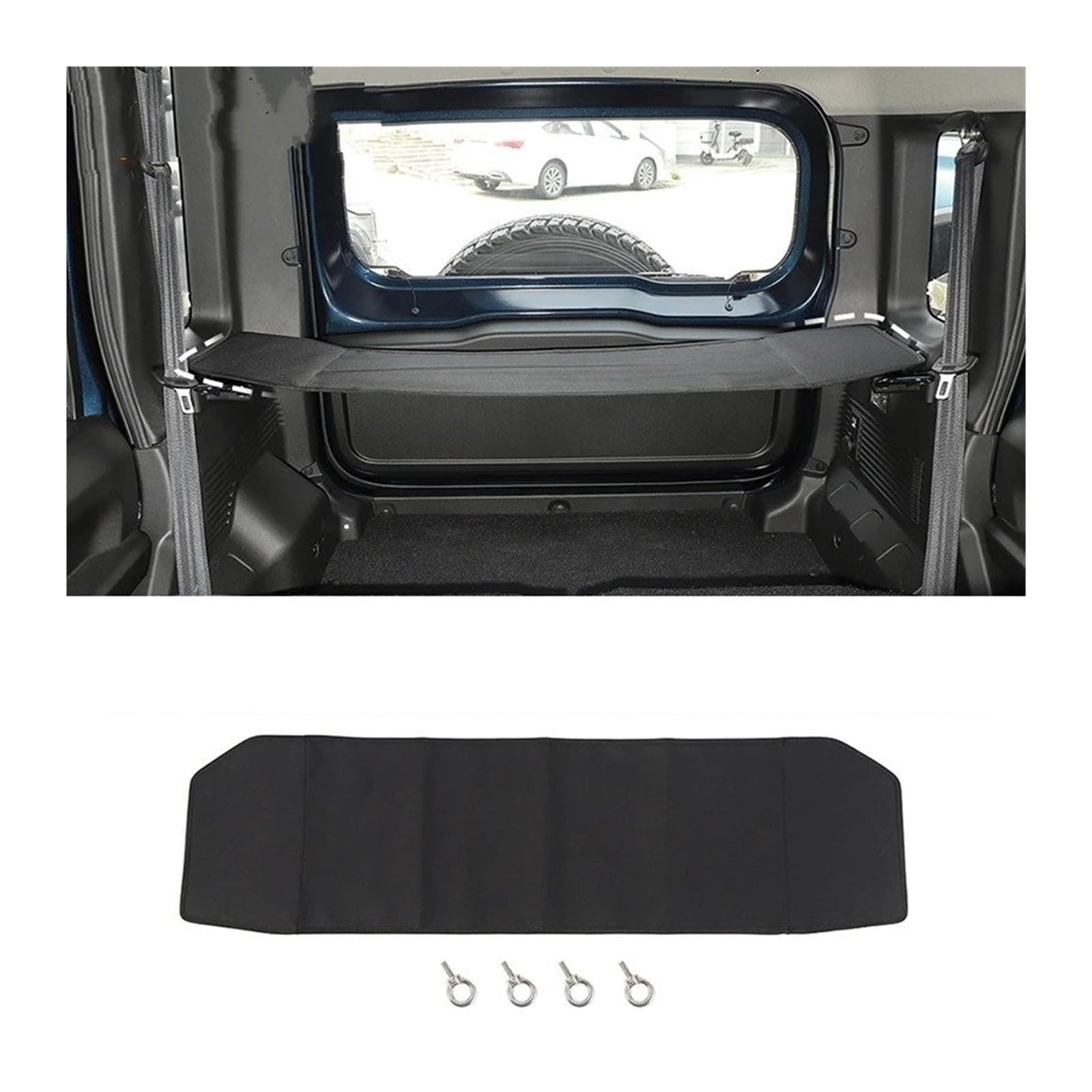 Copertura Bagagliaio Baule Ripiano per Suzuki per Jimny 4 Porte dal 2019 in Poi Stivaggio E Riordino Accessori Interni Copertura per Baule Posteriore Borsa Portaoggetti Rete Organizer