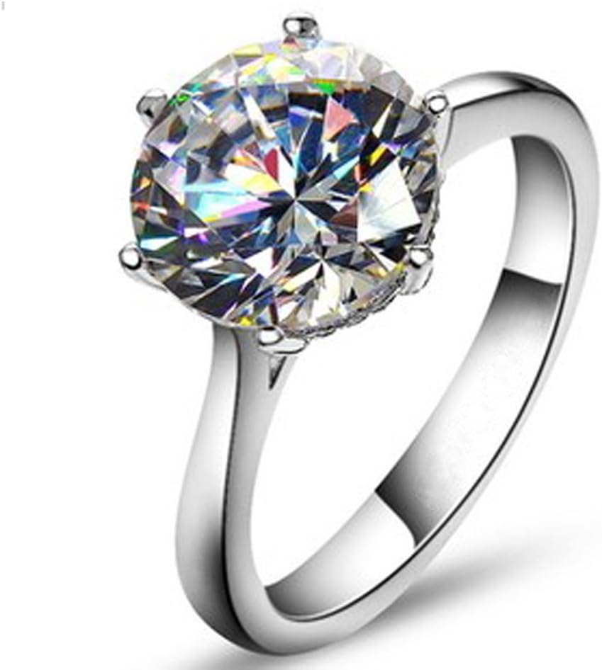 Jewelry Elegant 4ct Round Cushion Cut Solitaire Halo Simulated Diamond Wedding Engagement Ring