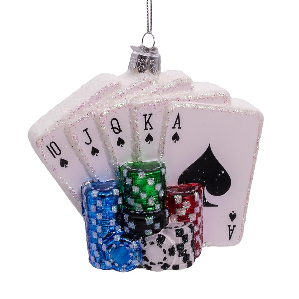 Cartes de poker et jetons Kurt Adler Noble Gems de 11,1 cm