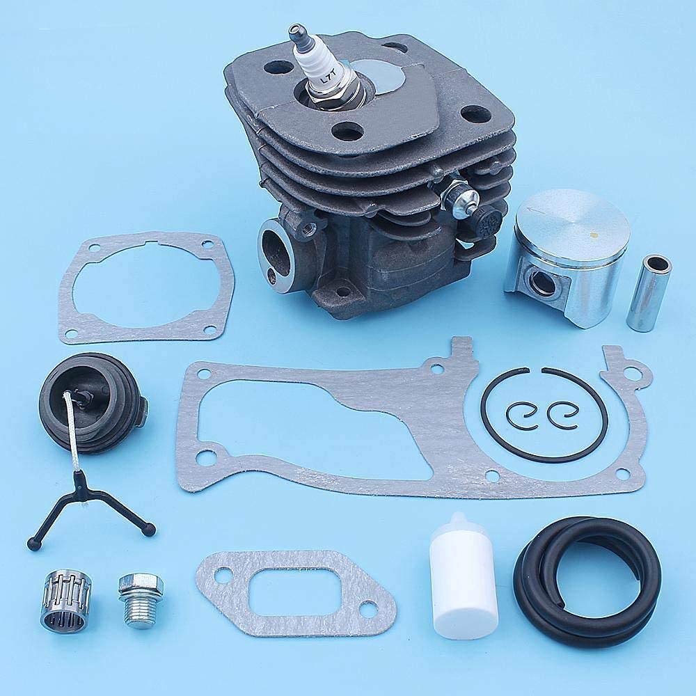 Kit de Juntas de pistón de Cilindro de 47 mm Compatible con Husqvarna 357359 357XP Motosierra Línea de Gas Filtro de Enchufe Cojinete de Agujas 537 15 73 02