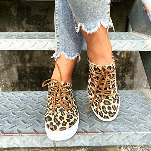 Fainosmny Slip On Shoes for Canvas Shallow Mouth Shoes Leopard Color Matching Lazy Shoes