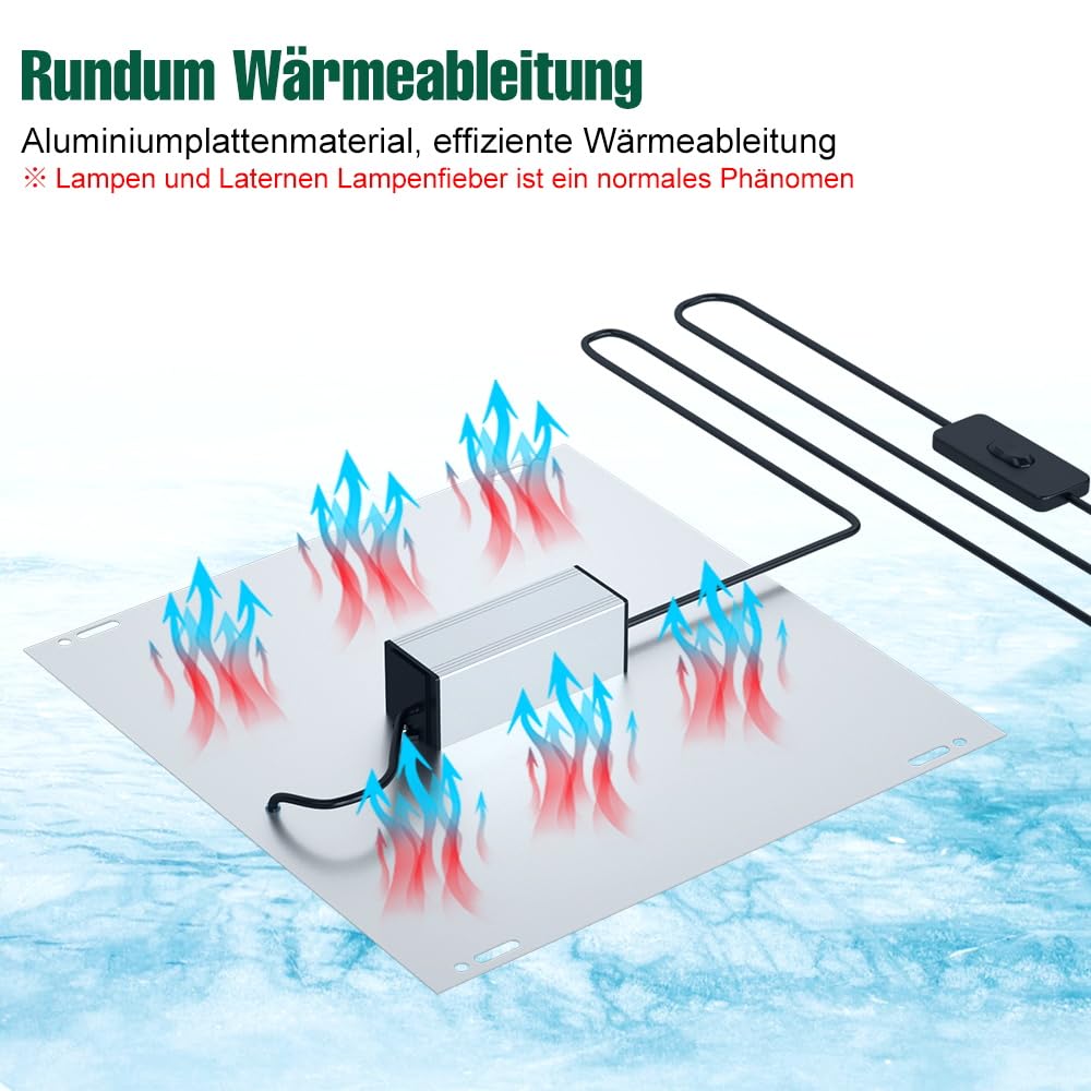 2 sztuki Lampa do wzrostu roślin pełne spektrum 240 LED 100W Wiszące światło do roślin domowych szklarni hydroponiki UV IR Czerwono-Niebieskie 45x45cm