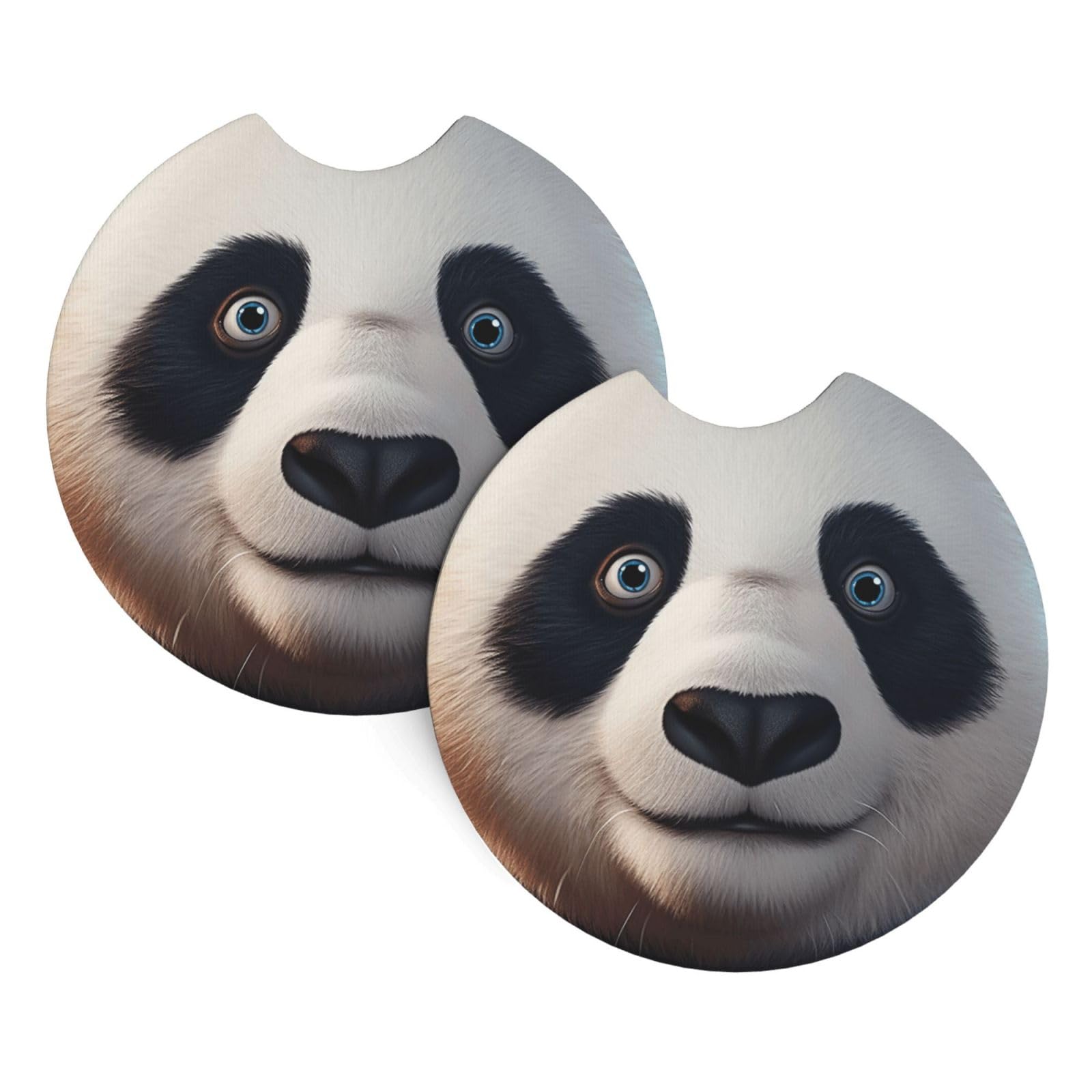Xopekvlawm Panda 2 Pack Car Cup Holder Coasters 2.7 Inch Universal Anti-Slip Shockproof Car Cup Holder Insert Car Coasters Drink Coasters Cup Holder Coasters For Car Accessories