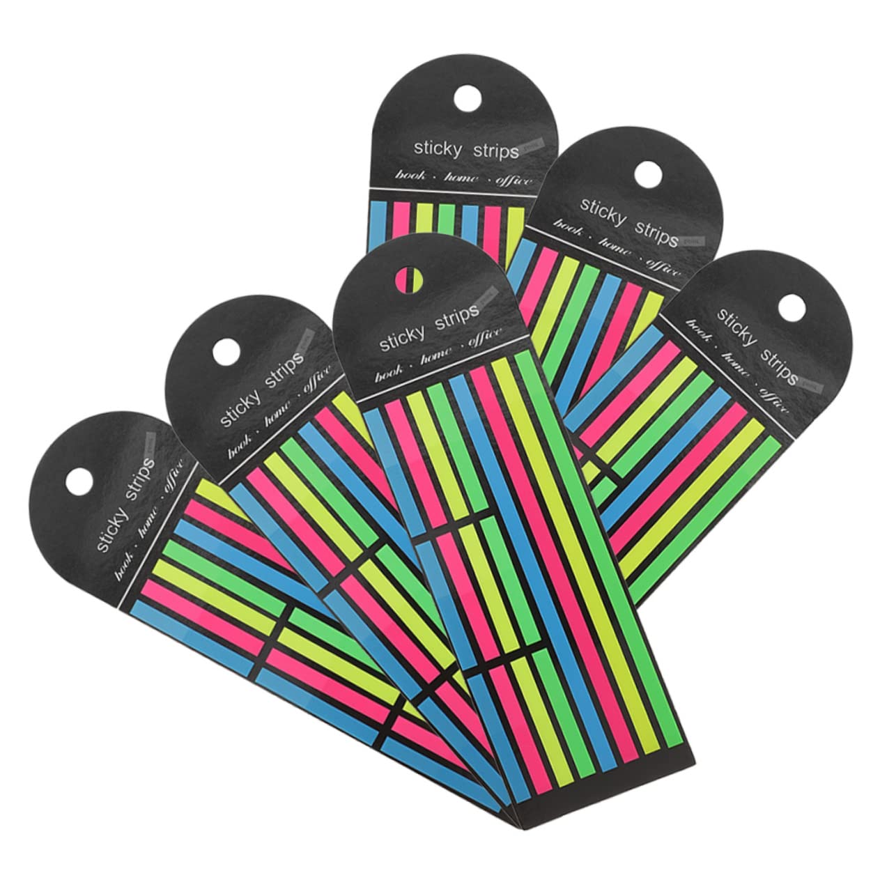 HOMSFOU 4 Sätze Fluoreszierende Textmarker Bänder Seitenmarkierungen Tabs Textmarker Streifen Aufkleber Klebe Tabs Textmarker Etiketten Textmarker Streifen Textmarker 6 Stück * 4