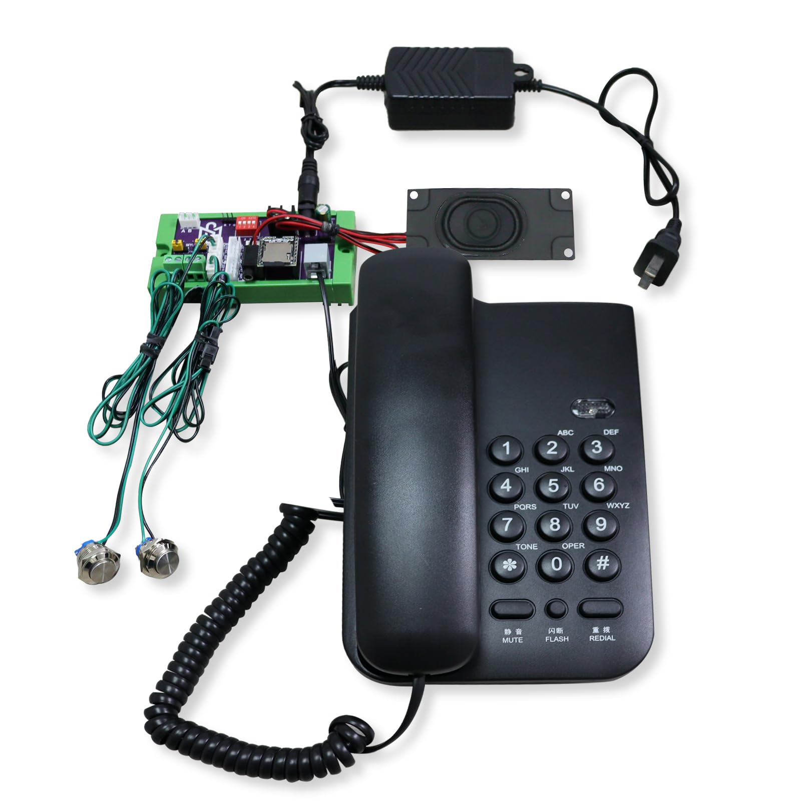 Mysterious Studio Escape Room Game Mechanism Props Electronic Puzzle Phone Props Business Phone (1-Way Button Call)