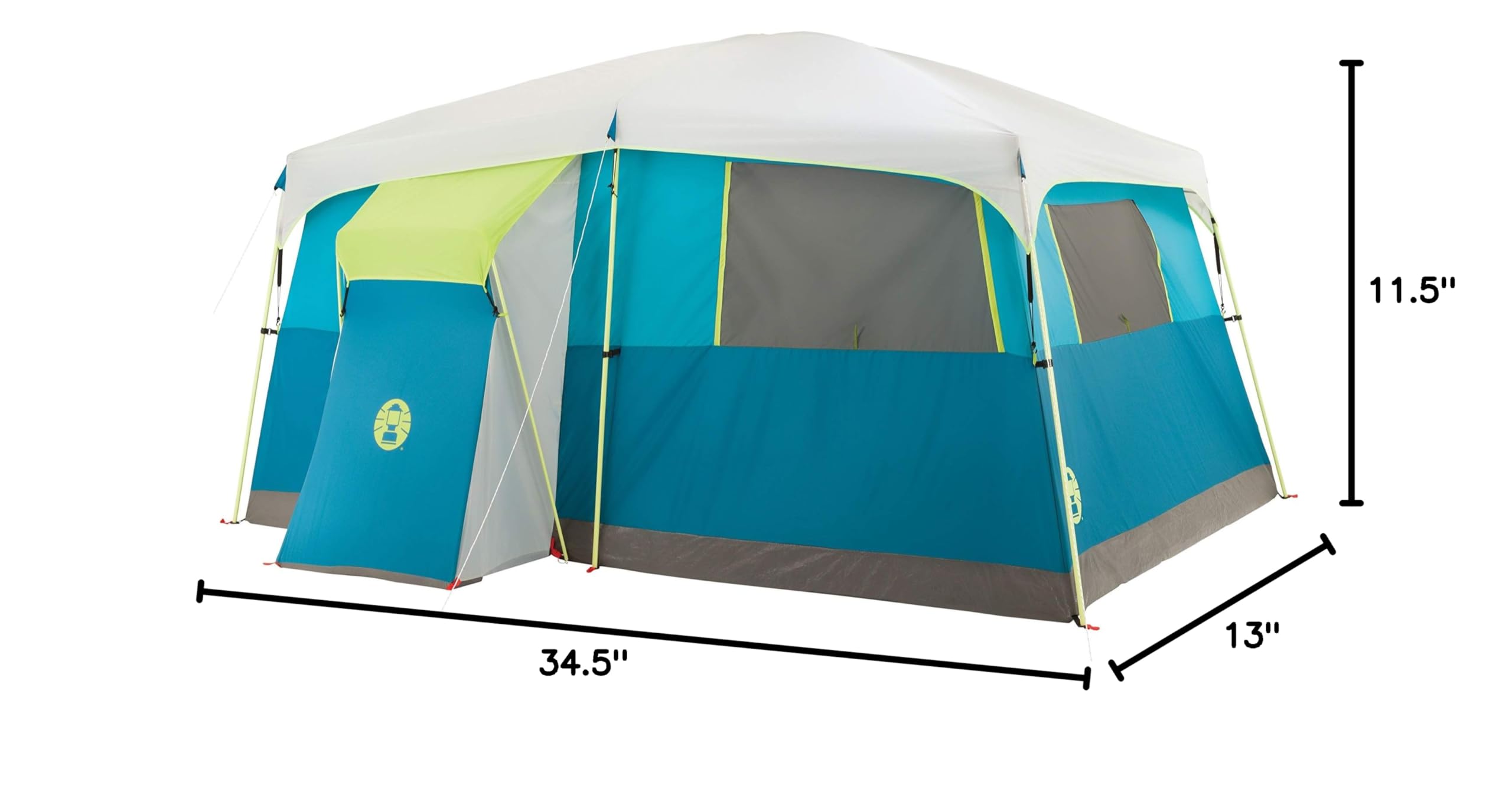 Coleman Tenaya Lake 8-Person Cabin Tent with Built-in Closet, Fast-Pitch Tent Sets Up in Under 10 Mins, Family Tent with Rainfly & Wheeled Carry Bag