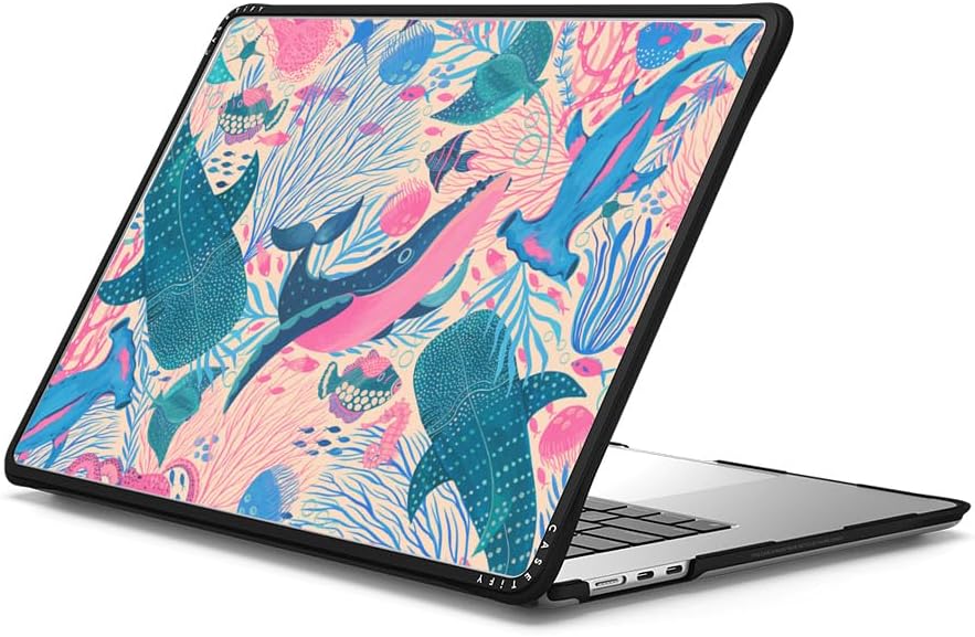 CASETiFY Impact MacBook Air 15" (M2-M4) Case [Cushioned Impact Corners/Scratch-Resistant/Anti-Slip Grip] - Under The Sea - Clear Black - Image 2