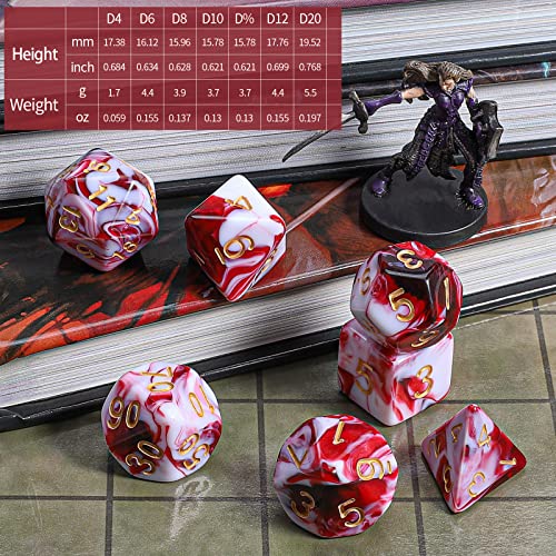 Image of CiaraQ 7pcs Polyhedral Dice Set for Dungeon and Dragons MTG Table Games