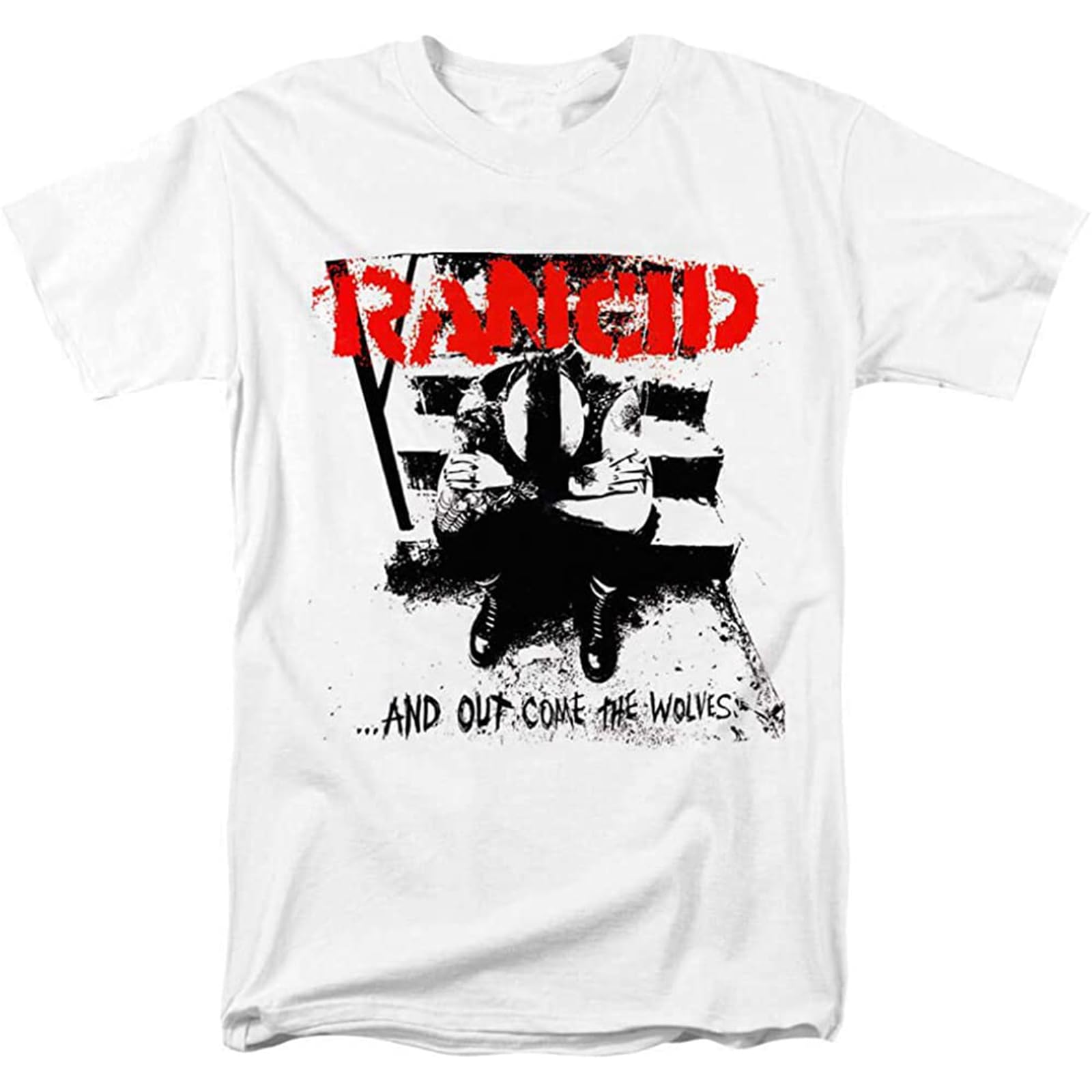 Rancid 'and Out Come The Wolves' Mens T-Shirt Funny Vintage Gift for Men White XL
