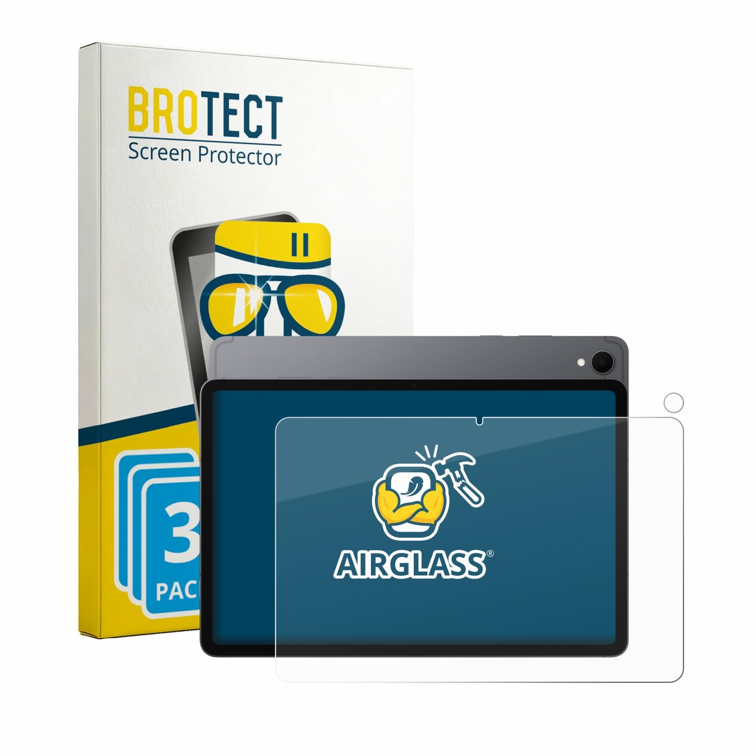 brotect Pellicola Protettiva Vetro per Samsung Galaxy Tab S11 (Fronte+Fotocamera) Protezione Schermo (3 Pezzi) [Durezza Estrema 9H, Chiaro]
