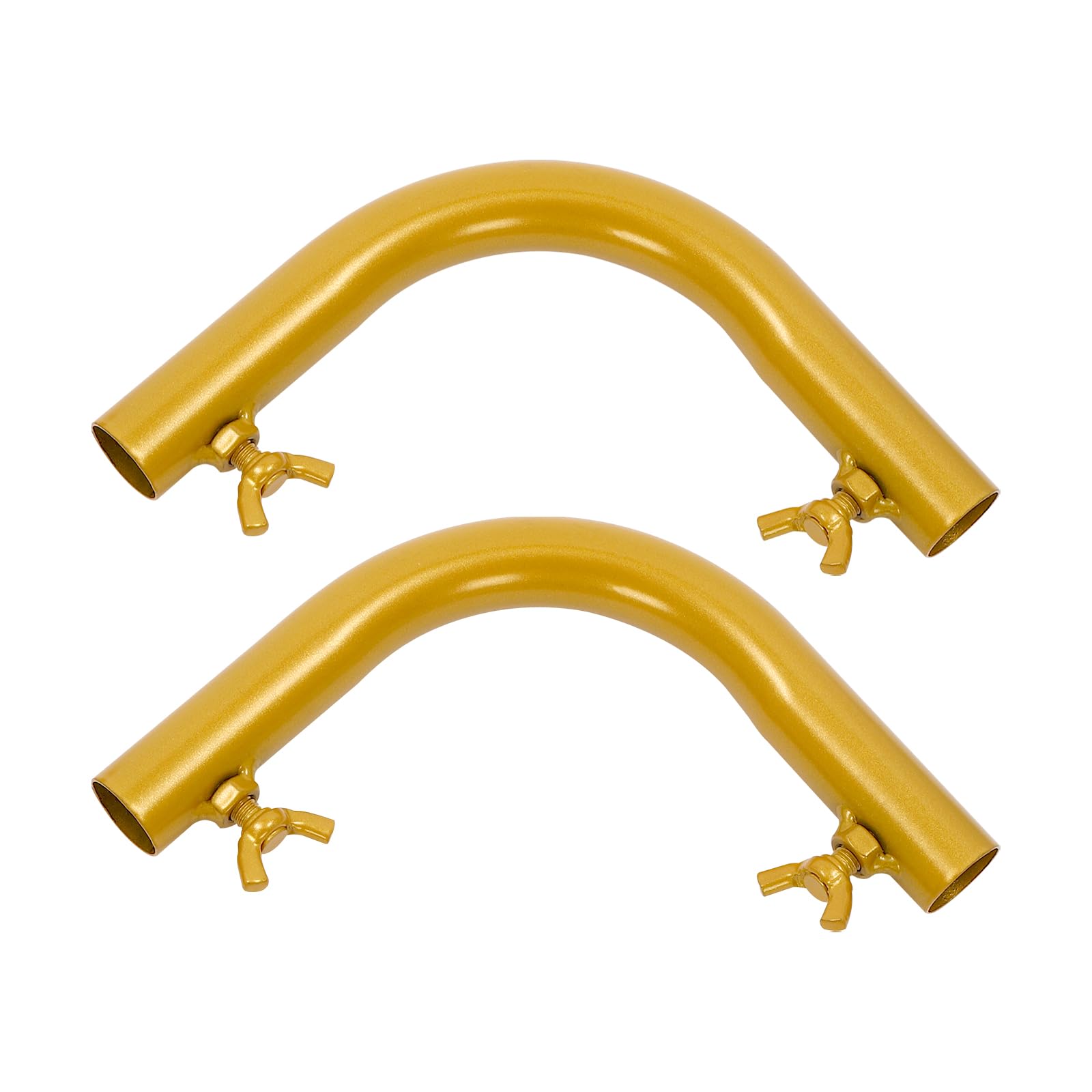 OUKANING Traubogen Hochzeit 2mx2m, Hochtemperatur-Einbrennlackierung, Eisen Hochzeitsbogen Eckig, Ballonbogen Gestell Mit Fuß Und Flügelmuttern (Gold Stand+weiß Abdeckung)