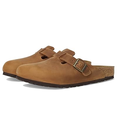 Birkenstock Boston Oiled Leather (Unisex) Clog Shoes Cognac