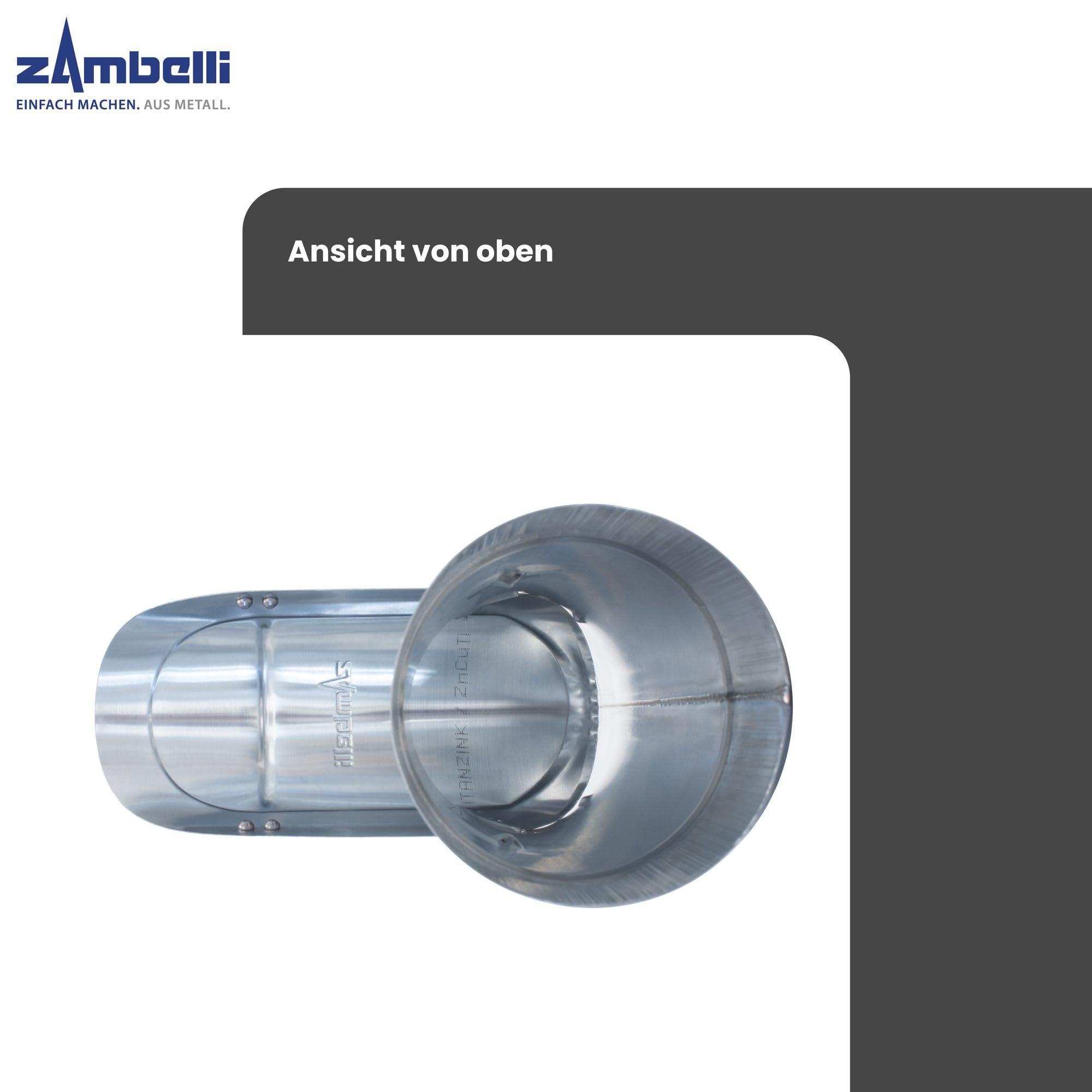 ZAMBELLI Regenrohrklappe 120mm Silber