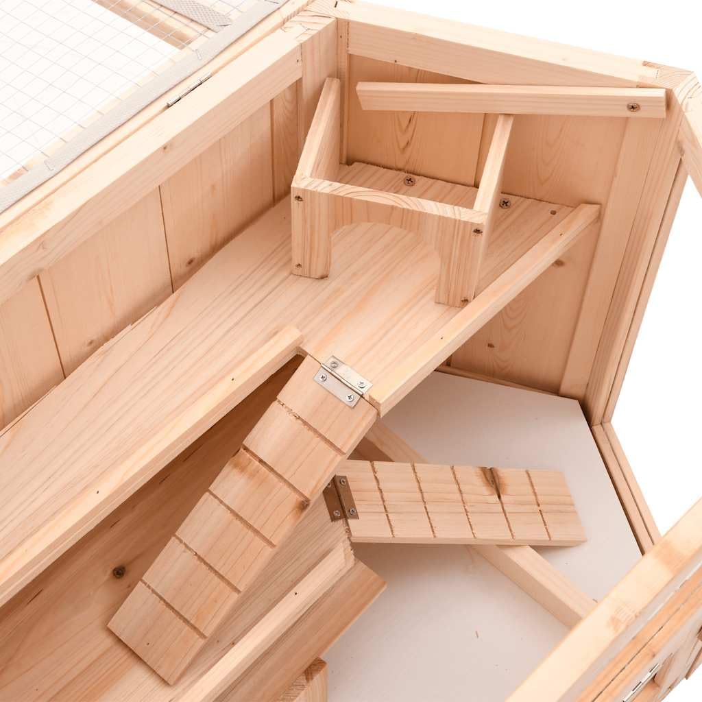 Generico Gabbia per Criceti 80x40x43 cm in Legno Massello di Abete,Habitat/Gabbie Piccoli Animali