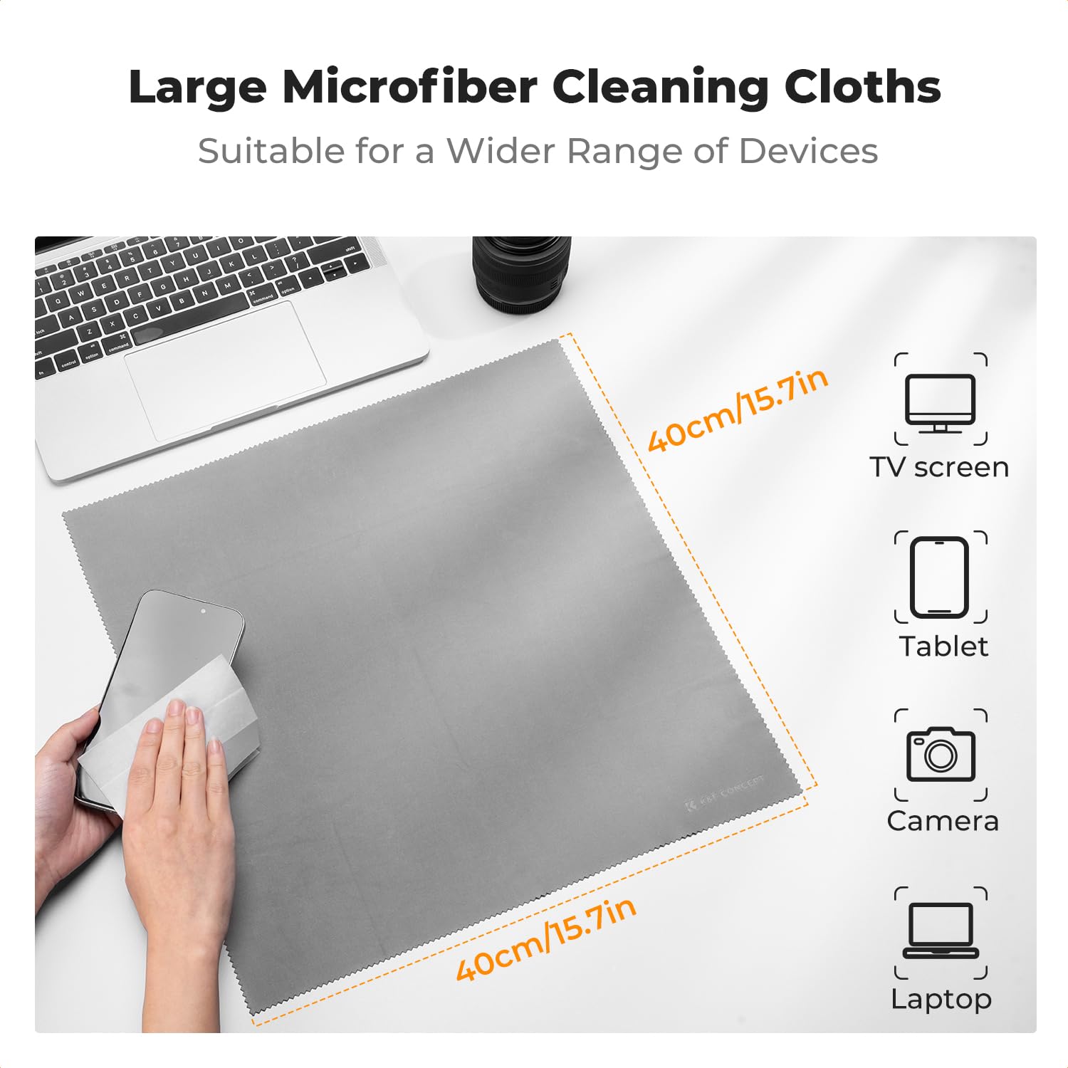 K&F CONCEPT Kit de Nettoyage Appareil Photo 15-en-1 Soufflerie d'air, Lingettes Nettoyantes*6, 60ml Liquide de Nettoyage, Chiffon de Nettoyage*5, Brosse de Nettoyage pour DSLR Téléphones Portables