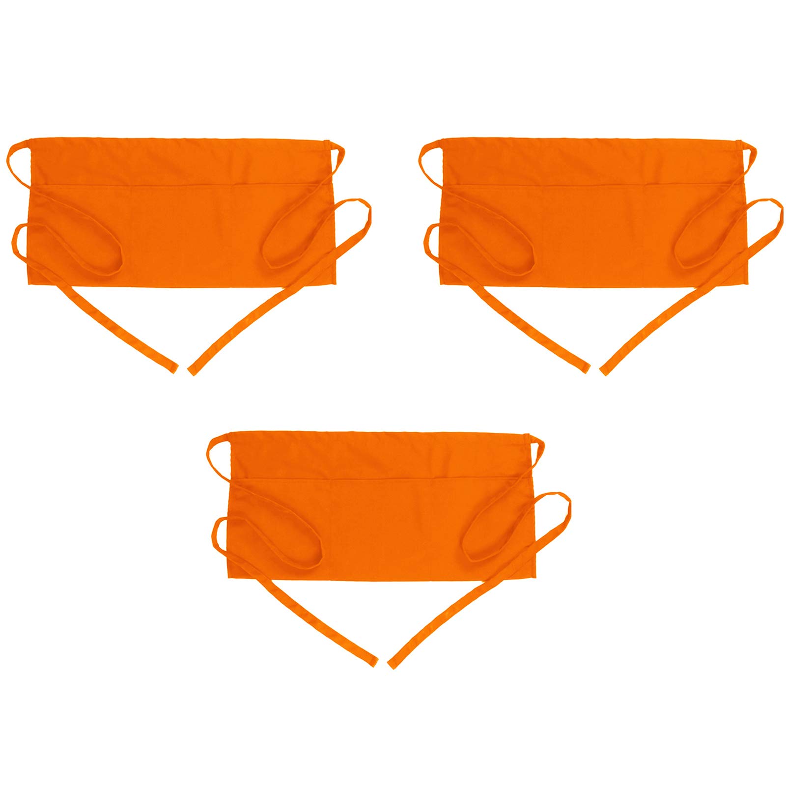 BOHARERS Waist Apron with 3 Pockets 3 Pack - Orange Waitress Server Short Apron - aprons | Mubboo