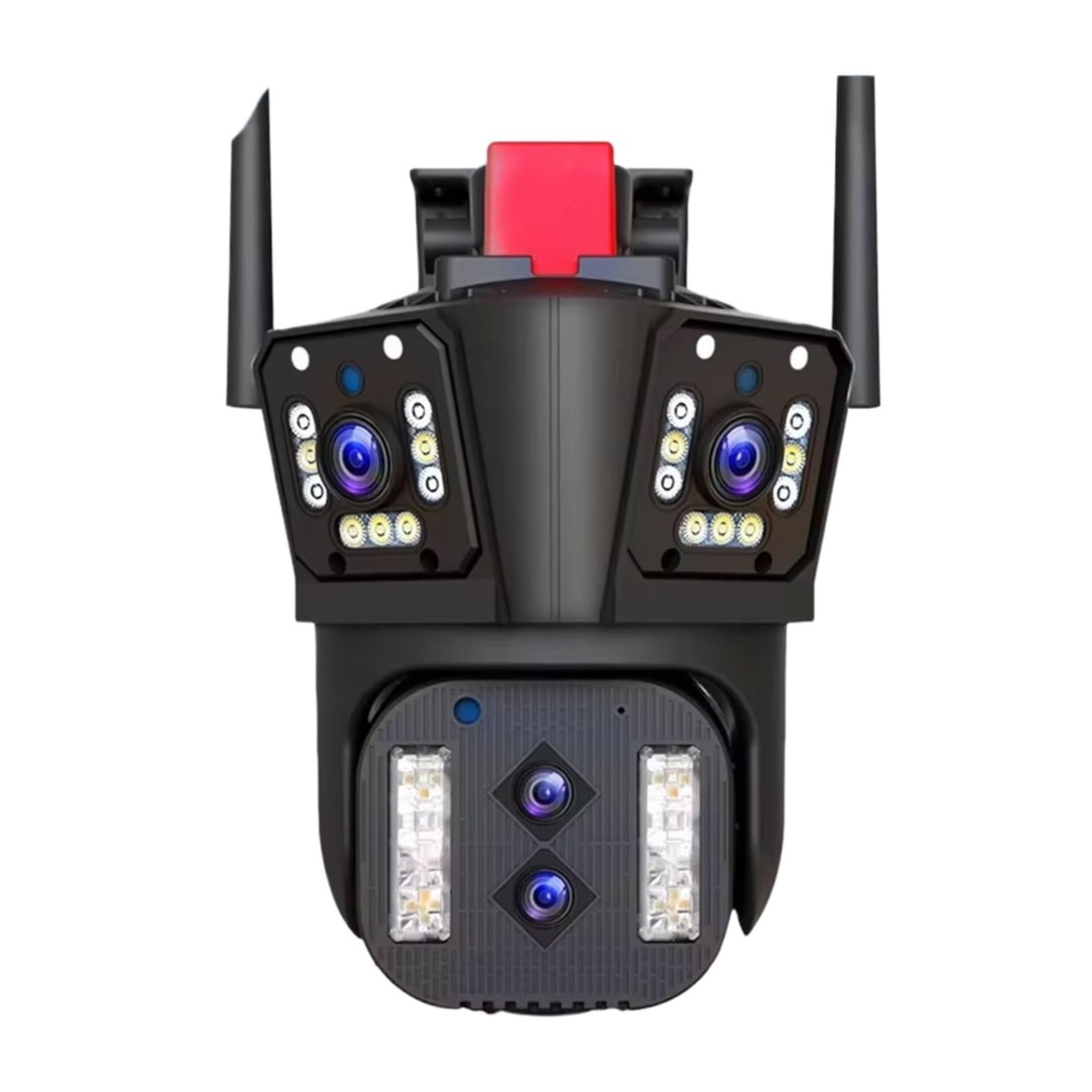 JVDDI 8MP 4K Four Lens WiFi PTZ 10X Zoom Camera Three Screens Auto Tracking Waterproof Outdoor 360° Security Surveillance