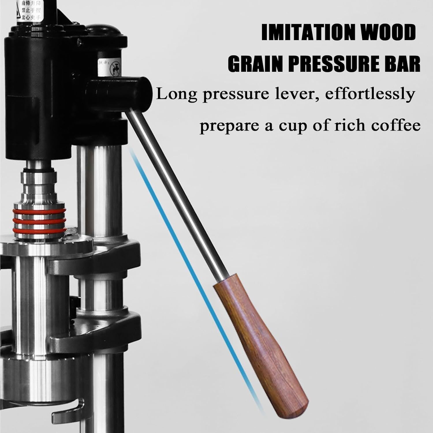 Macchina Per Caffè Espresso Manuale a Leva, Macchina Per Caffè Espresso a Pressione Manuale Con Asta Di Pressione In Finto Legno, Manometro E Testa Di Erogazione E61, Design Smontabile Per Cappuccino