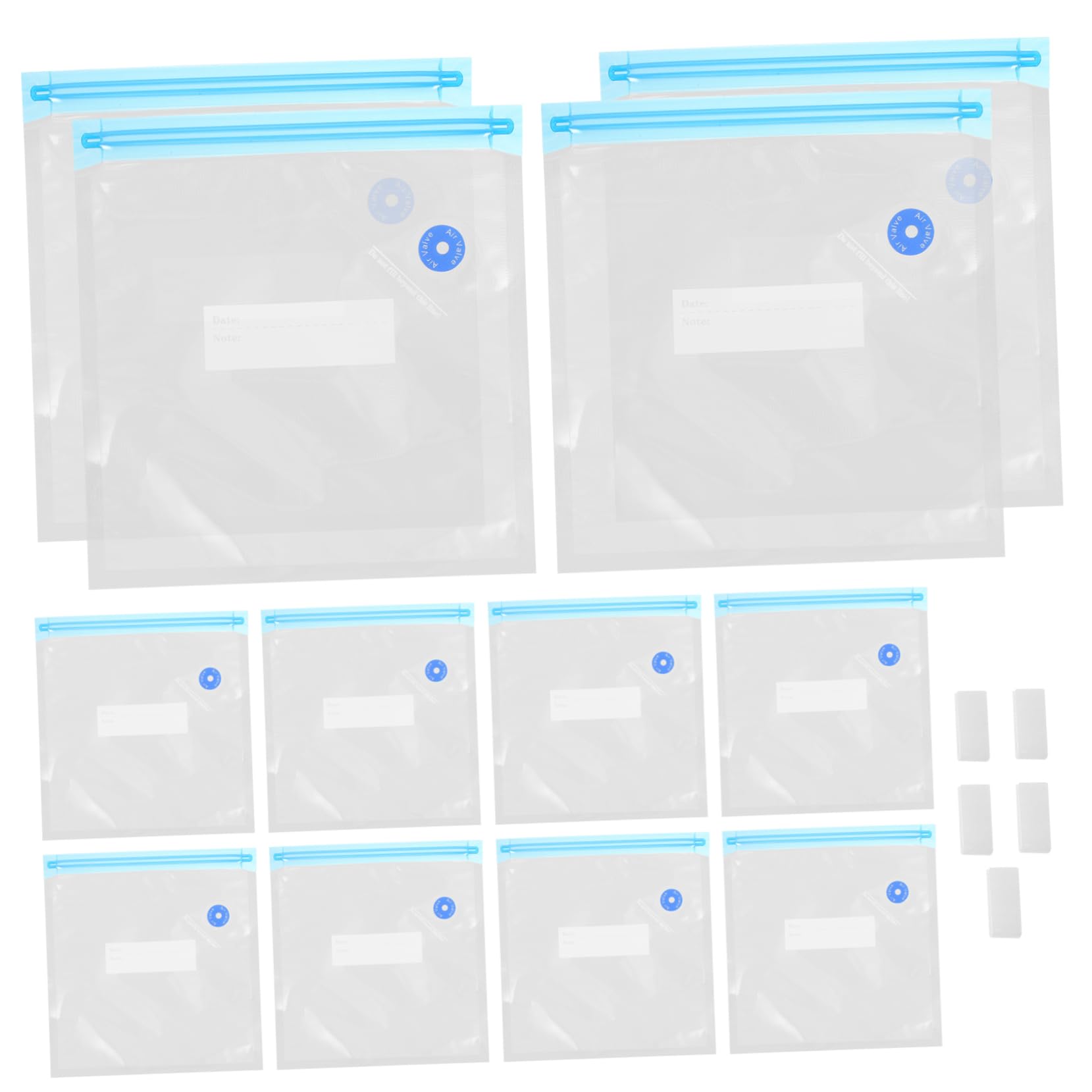 GRIRIW 25 Pack Food Storage Bags Vacuum Sealer Bags with Zipper Clips for Food Preservation Freshness