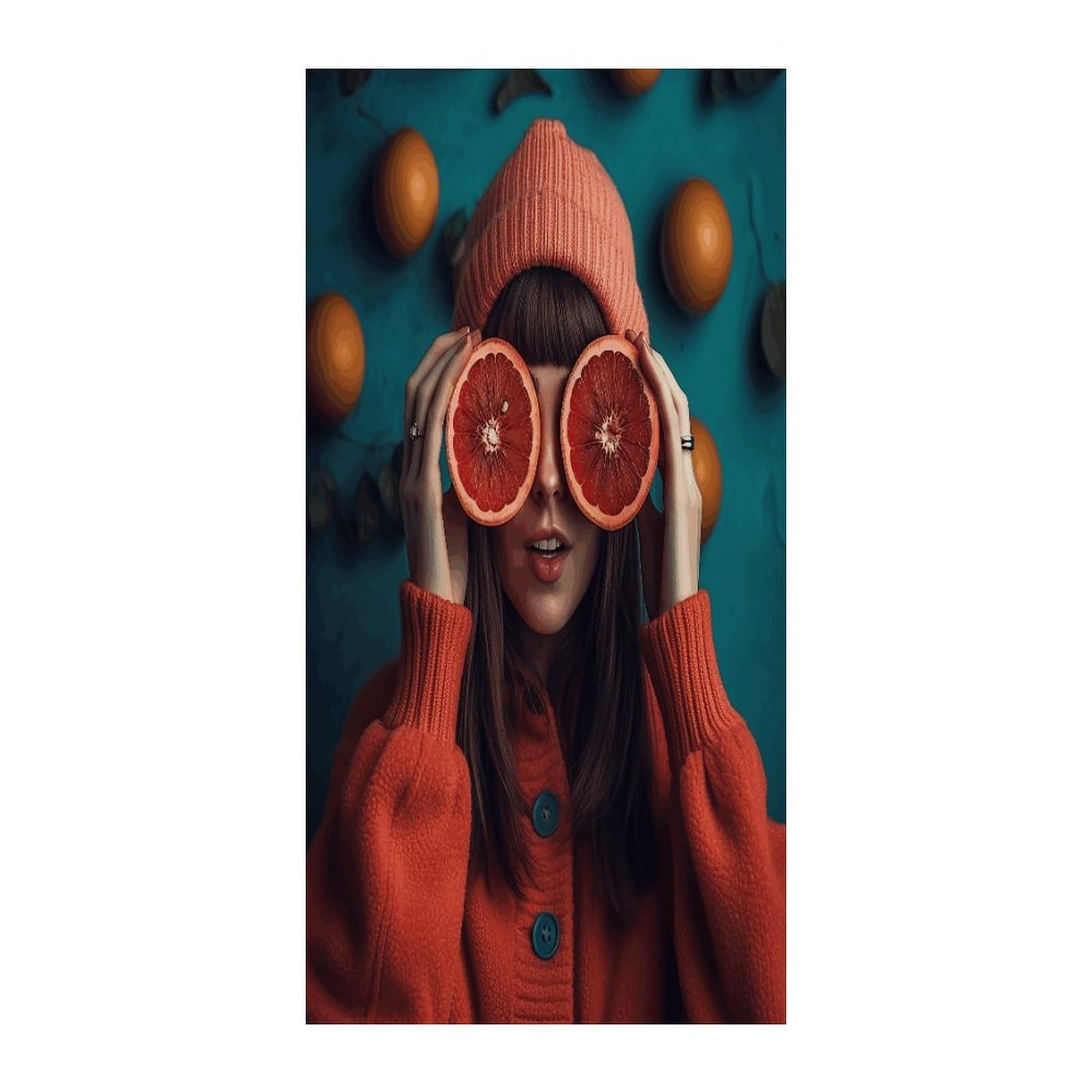 Fekiloot Style Grapefruit Covering Eyes Door Curtain Room Divider Curtains