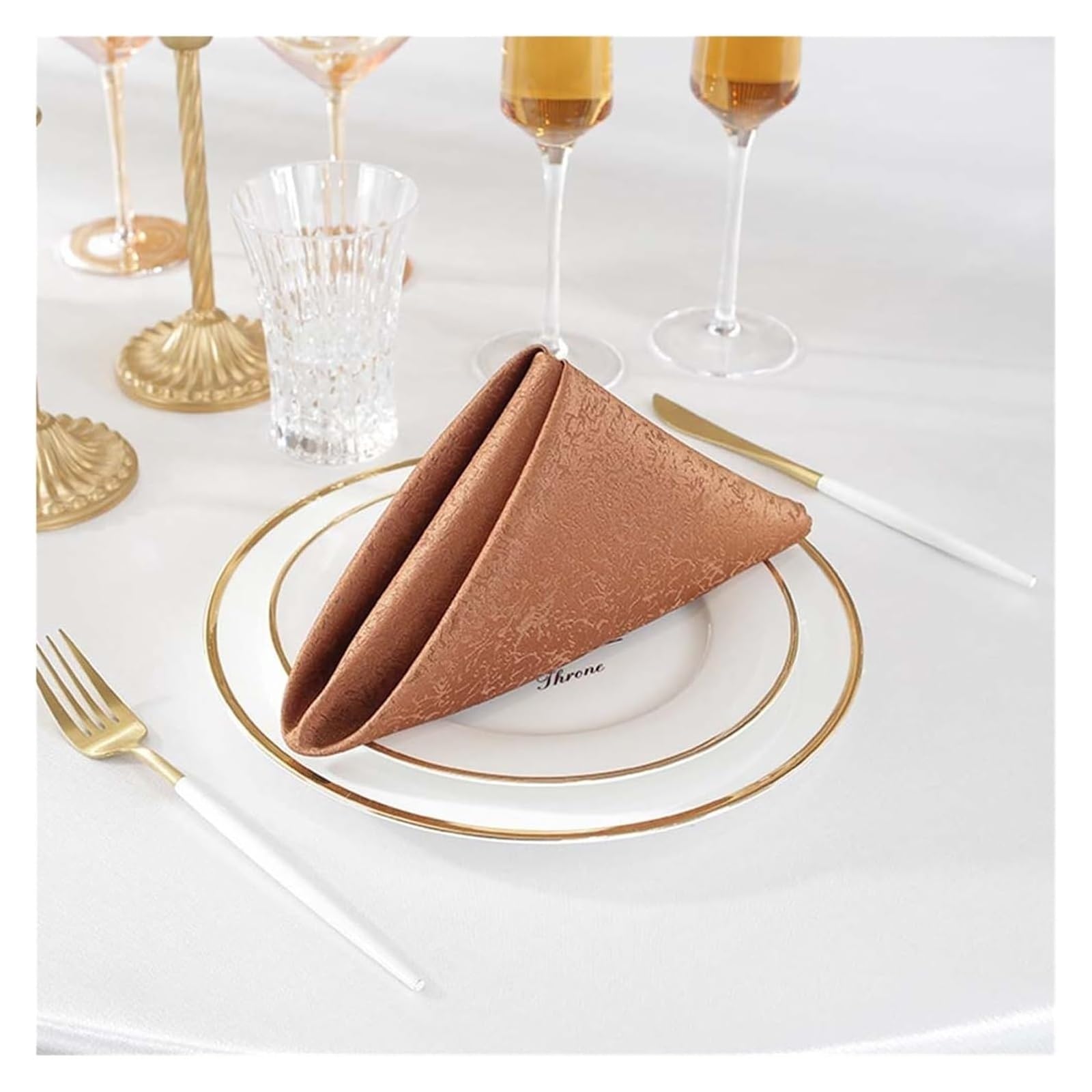 Cotton Table Napkins, Multicolor ester Jacquard 10-Pack 45x45cm Reusable Dinner Napkin(Type 19)