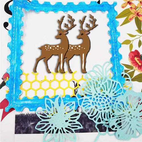 Merry Christmas Reindeer Sledding Die Cuts Metal Set - Christmas Deer Cutting die Stencils for Cards Making Album DIY Scrapbooking Paper - Thumbnail 3