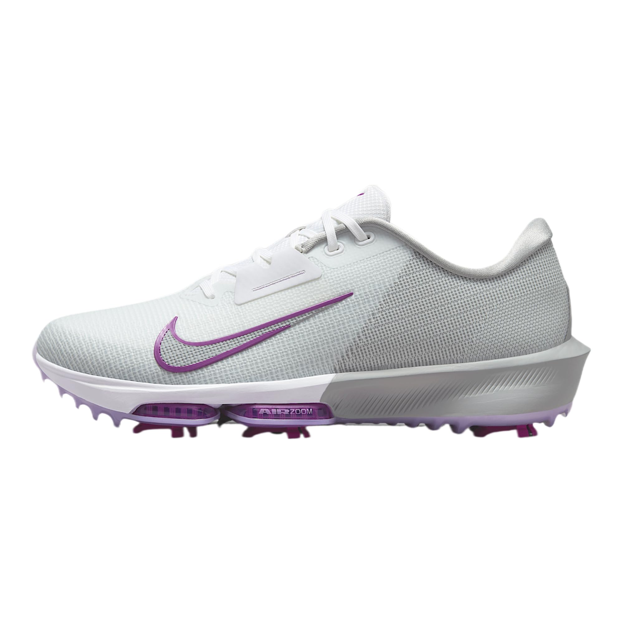 Nike Infinity Tour 2 Golf Shoes (FD0217-102, White/Light Smoke Grey/Vivid Purple) Size 10