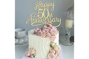 Sleyberoy 50th Birthday Cake Topper -- An Exquisite Golden Adornment for Your Special Day