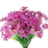 JARDIN Artificial Flowers 6 Bundles Outdoor UV Resistant Fake Flowers No Fade Faux Plastic Flowers&Plants for Window Box Garden Porch Decoration, Purple