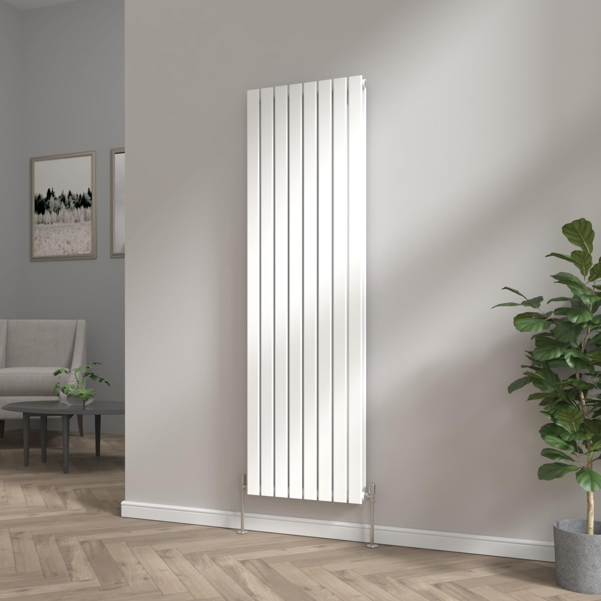 Nrg White 1800 X 544Mm Bathroom Vertical Radiator Gloss Double Flat Panel Tall Upright Central Heating Rad