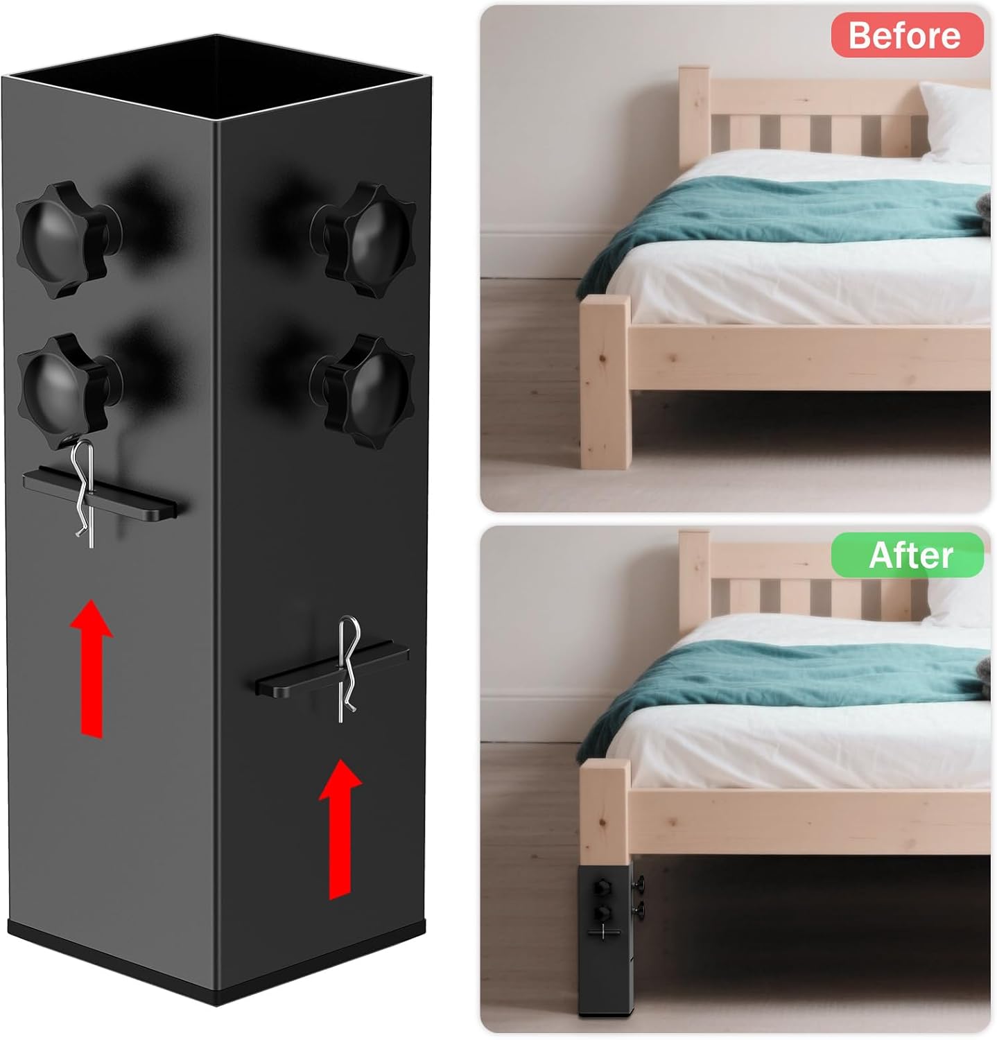 2025 Up-Grade Carbon Steel Dorm Bed Risers 3.15 Diameter Metal Bed Riser Tall Bed Riser for College Dorm Wooden Bed Frame, Table Adjust Height 3.2, 5.1 Fit for Bed Leg 2.3-3.1(Short)