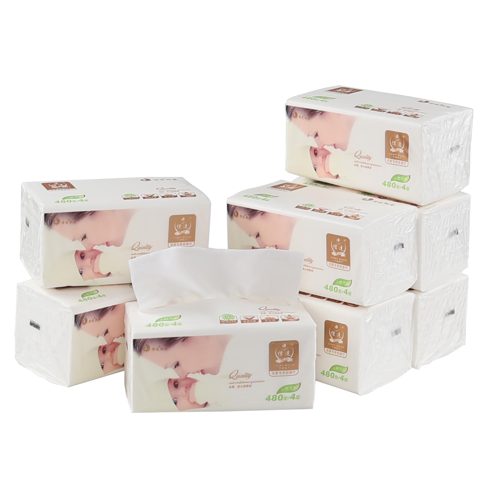 Drephia 40-Pack Soft Facial Tissues, 4-ply White Facial Paper Tissue, 120 Sheets Per Pack