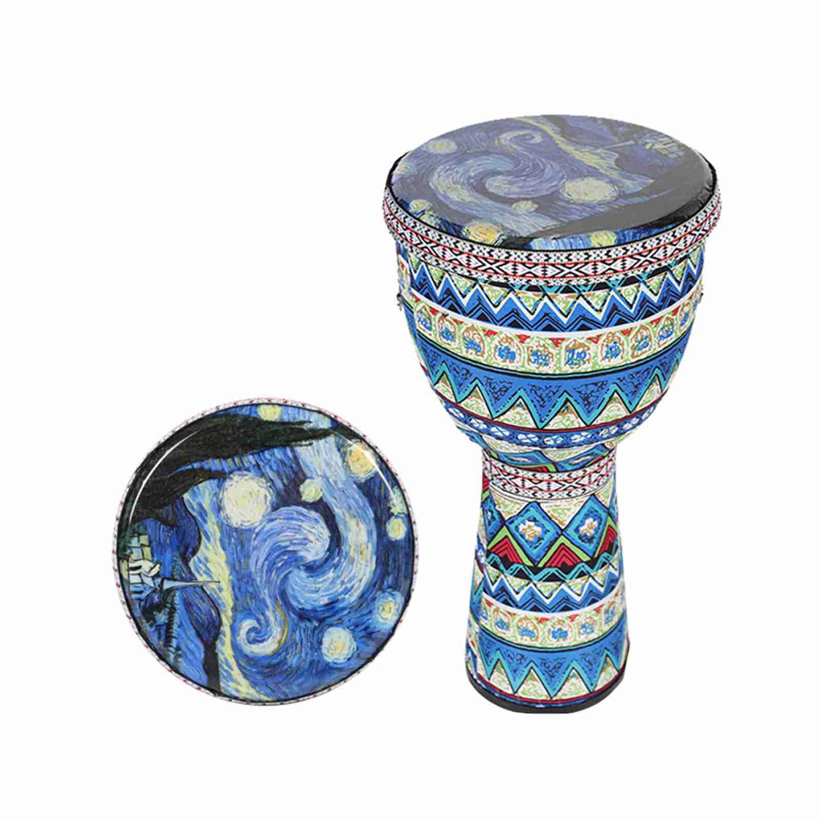 Tambor Djembe de 8 pulgadas ultraligero de fibra de carbono y PVC, con correa ajustable, ideal para principiantes adultos y niños, tambor de mano africano versátil y resistente