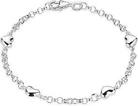 MATERIA by Matthias Wagner Heart Bracelet Girls 925 Silver Children's Bracelet 16 cm Rhodium-Plated Gold-Plated