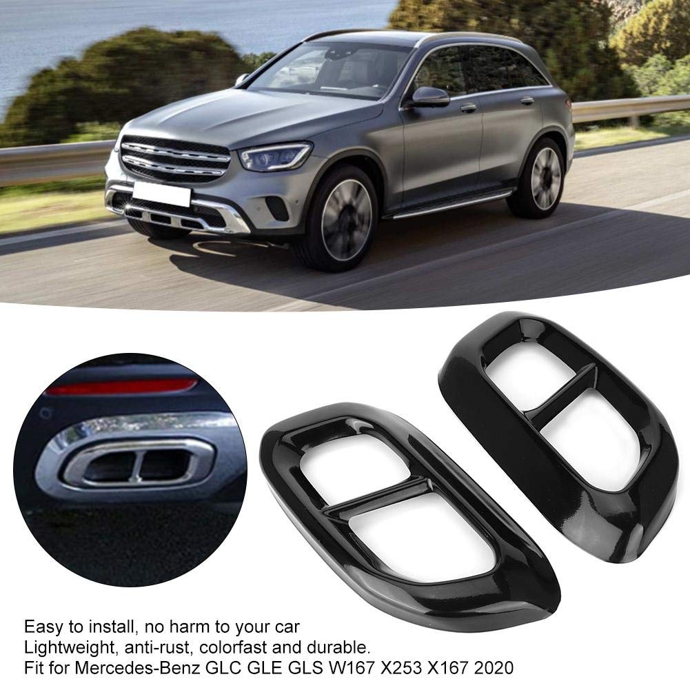 Yctze Coperchio del tubo di scarico, 2 pezzi in acciaio inossidabile Coda a gola 4 Trim di uscita adatto sostituzione per GLC GLE GLS W167 X253 X167 2020 per Rivestimento di scarico 2021 gle x167 merc
