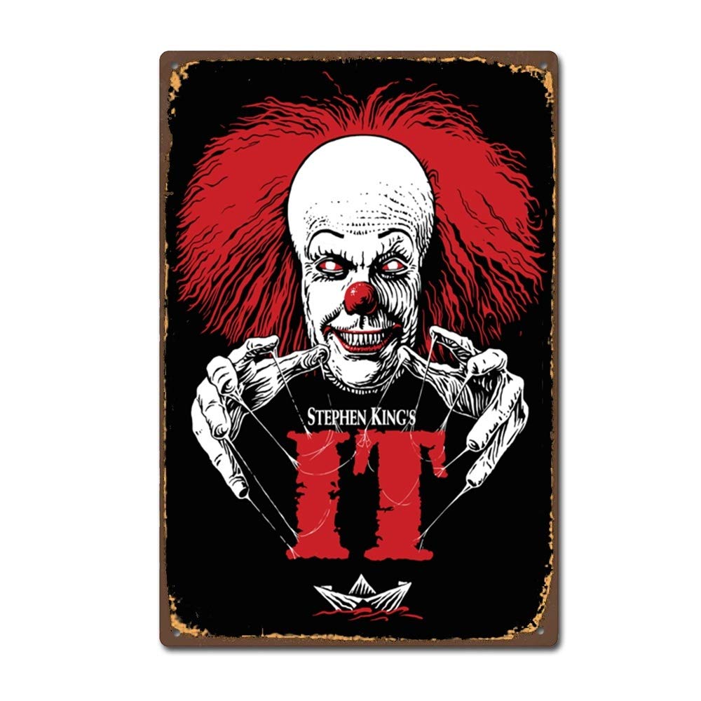 Classic Horror Film Movie Stephen King It 2017 Vintage Retro Tin Sign Vintage Metal Tin Sign 8X12 Inches