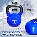 Yes4All Kettlebell, 45 lb Vinyl Coated Cast Iron Strength Training Kettlebells for Home Gym Exercises, Heavy Weights Gym, Fitness, Full Body Workout Equipment, Push up, Grip, Strength Training - Blue