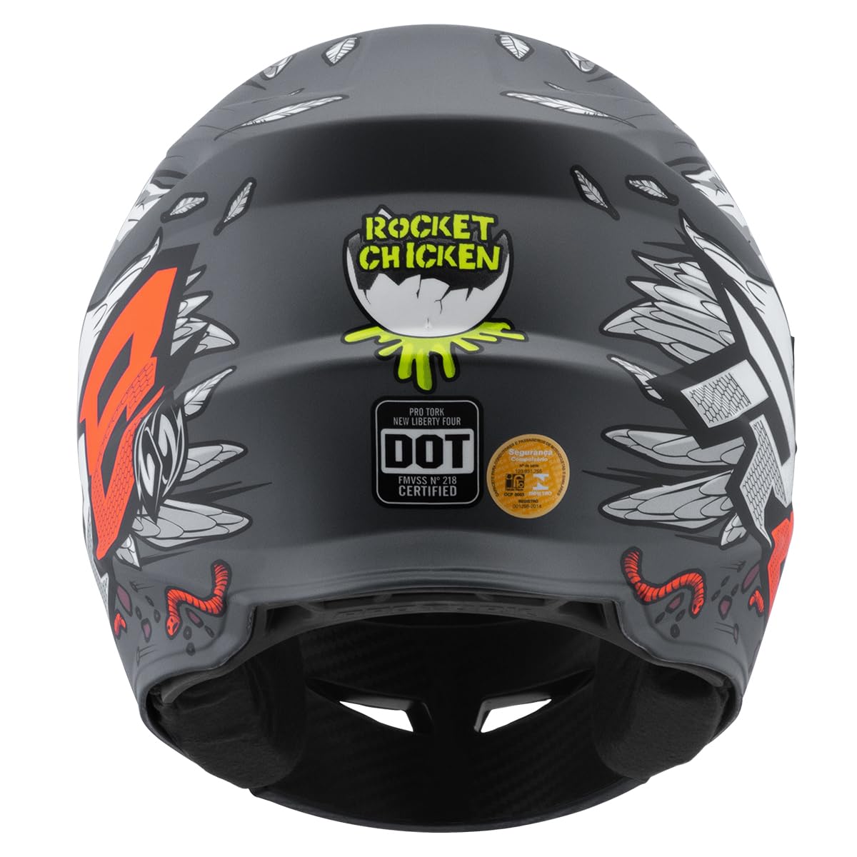 Capacete Fechado R8 Rocket Chicken Tam.58 Cinza Fosco 58 | Amazon