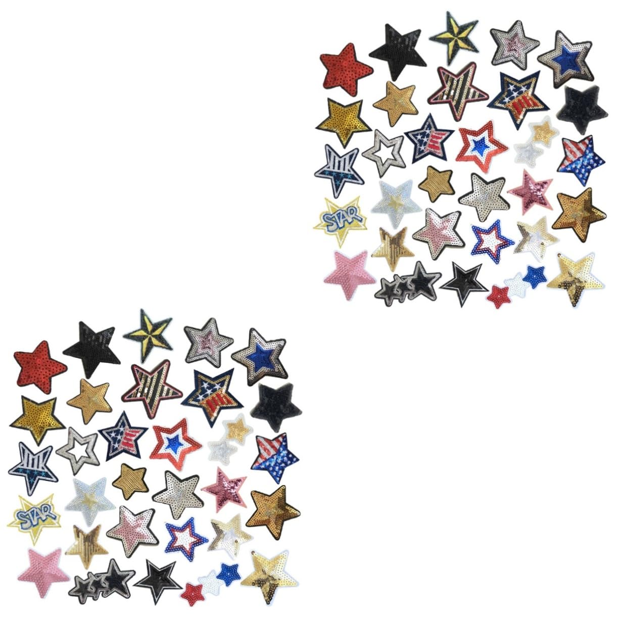 Lurrose 62pezzi Toppe Termoadesive Forma Di Stella Di Patches Con Applicazione Adesiva Per Jeans Giacche Borse e Progetti Di Fai Te Decorazioni Paillettes Per Abbigliamento e Artigianato