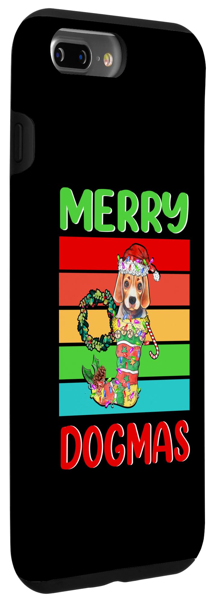 iPhone 7 Plus/8 Plus Merry Dogmas Beagle Christmas Dog Puppy Funny Xmas Case - Image 3