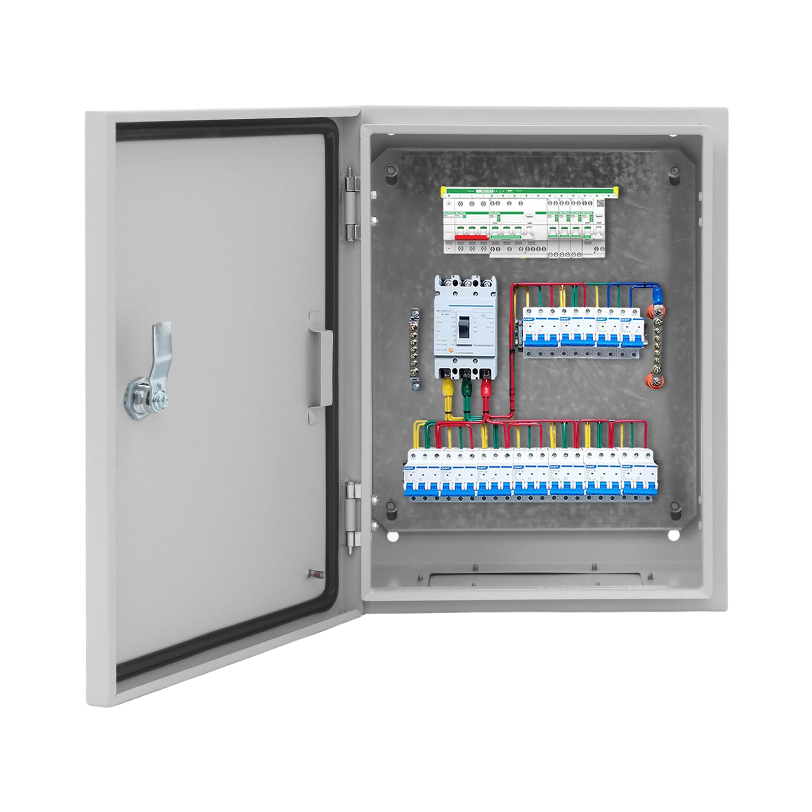 ROMYIX Outdoor Electrical Box IP65 Weatherproof, Wall Mount Junction Box with IK08 Impact Resistance, Cold Rolled Steel Enclosure with Lock & Grounding Terminal,for Garden,Industrial (30x40x20cm)