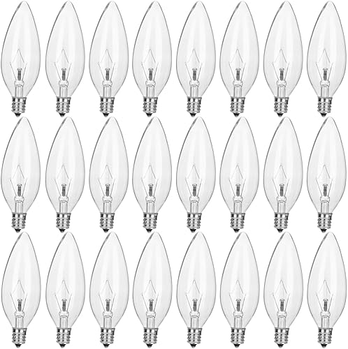 haraqi Paquete de 24 bombillas incandescentes transparentes regulables de 40 W 120 V E12 base B10 CTC, incandescentes, bombillas transparentes para disponible en Yaxa Venezuela