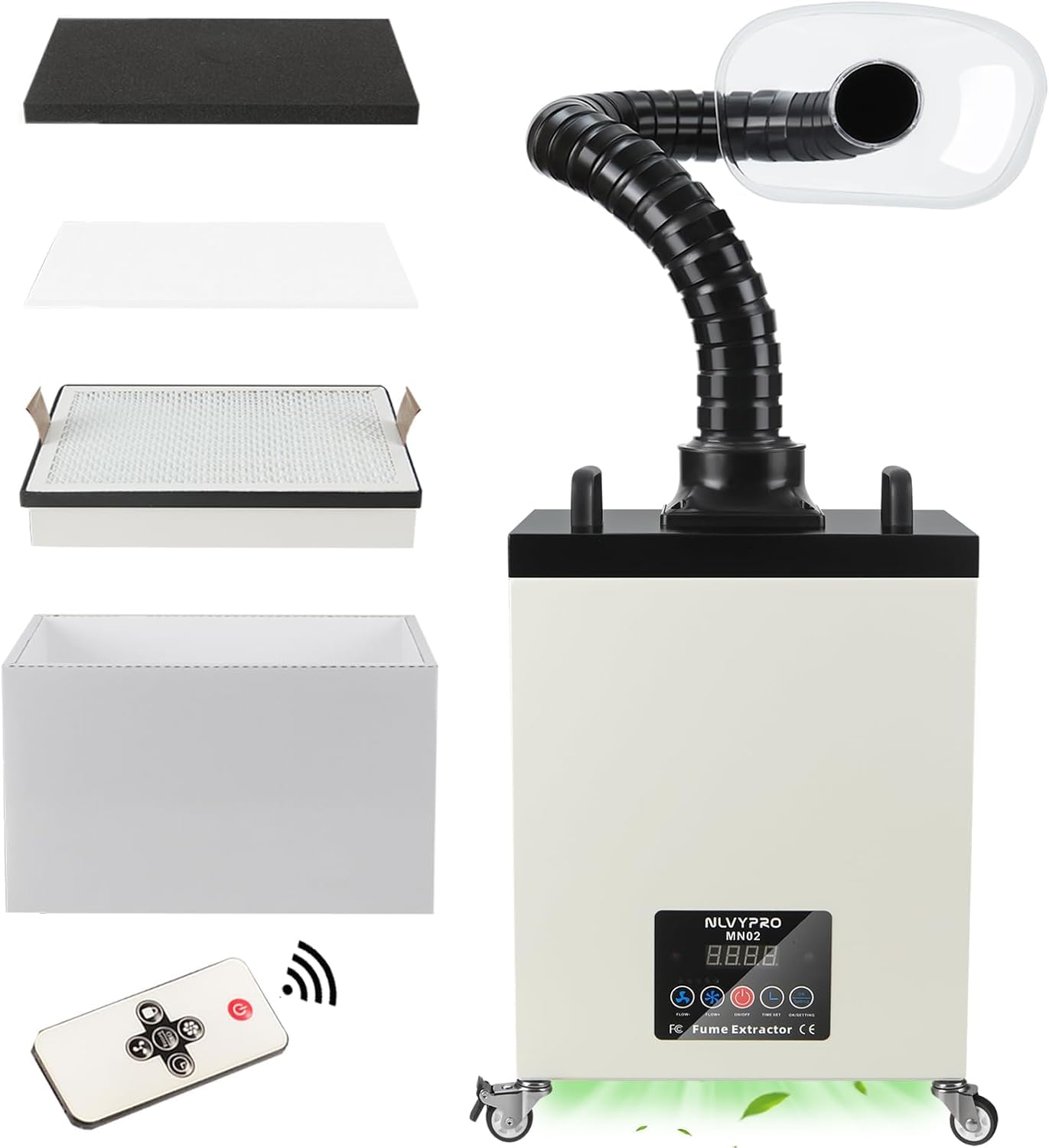 MN02 200W Laser Fume Extractor with LED Remote Filter Alert