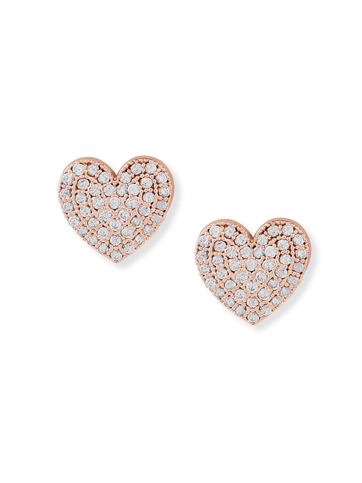 Zaveri Pearls Rose Gold Cubic Zirconia Contemporary Heart Studs Earring For Women-ZPFK10821 (B0B49RTMVH) Amazon Price History, Amazon Price Tracker
