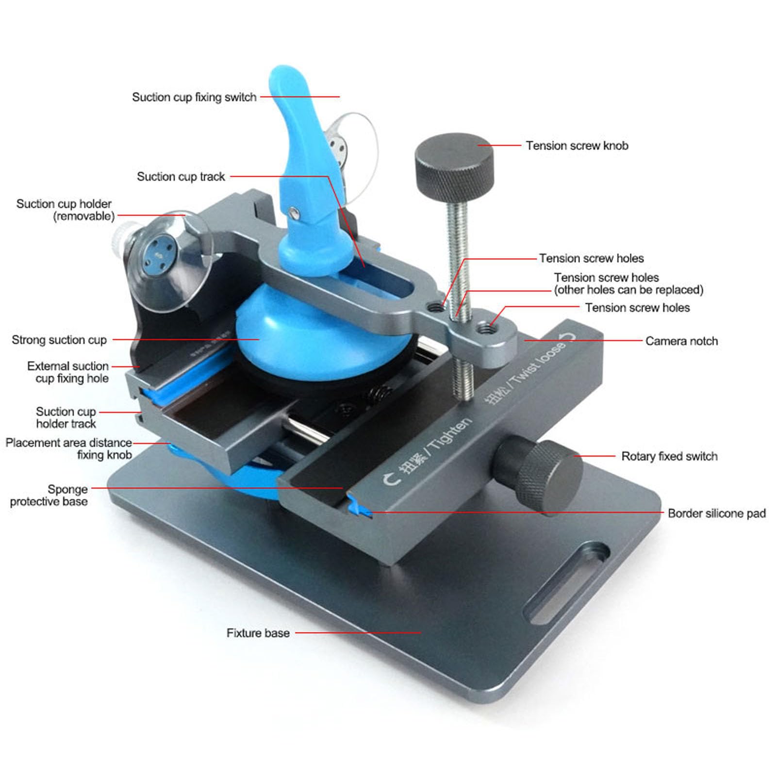 Garosa Séparateur D'écran de Téléphone Portable, Rotation à 360 Degrés