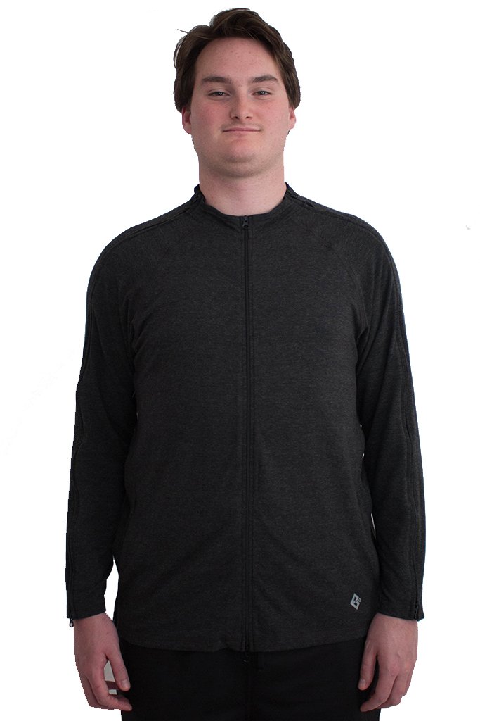 The Trevor - Men's Post Surgery Long Sleeve Top (XX-Large) Black