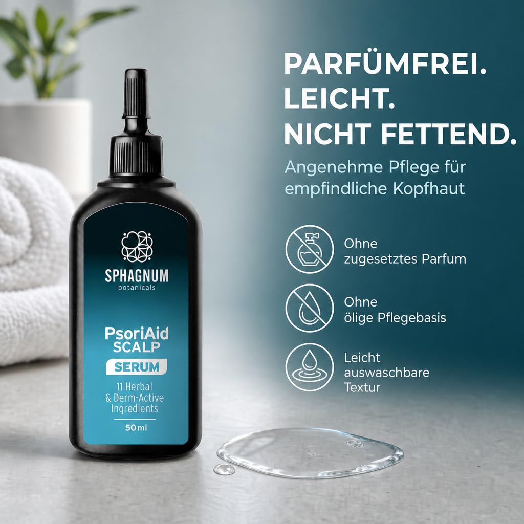 Sphagnum Botanicals Pre-Shampoo Serum for Psoriasis Scalp - 17 active ingredients with Salicylic Acid 2.5%. 50ml
