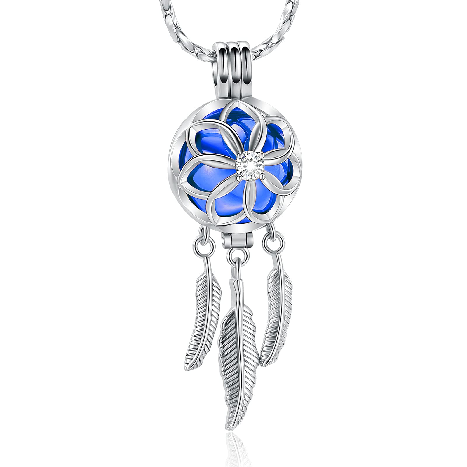 Double Circle of Life Cremation Cremation Jewelry for Ashes Pendant - Holder Urns Pet/Human Memorial Necklace for Men/Women (Rose Gold)