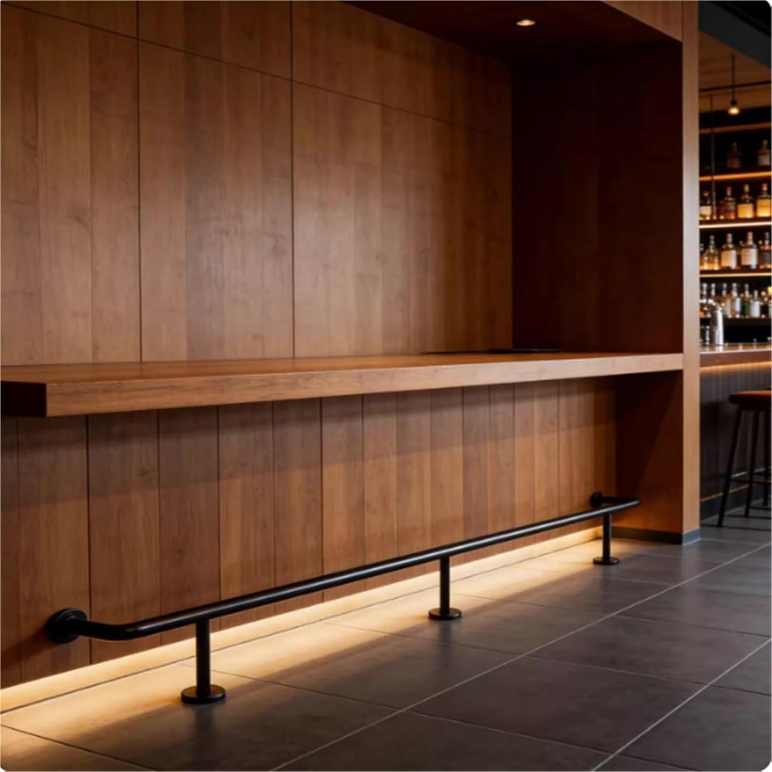 VUIKLCty Stainless Steel Bar Counter Handrail Set, Suitable For Kitchen Islands And Curved Bar Counters(100cm/3.3ft)